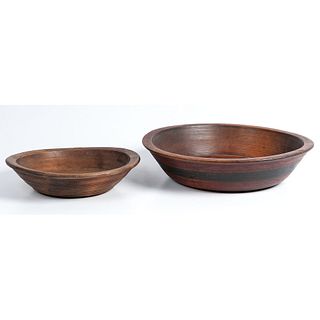 Two Turned Wood Bowls 