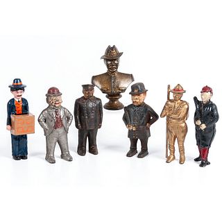 A Group of Figural Cast Iron Still Banks
