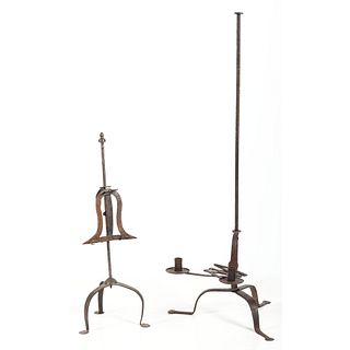 Two Wrought Iron Candlestands
