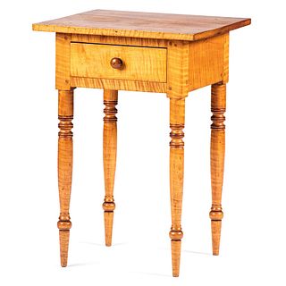 A Federal Figured Maple Side Table