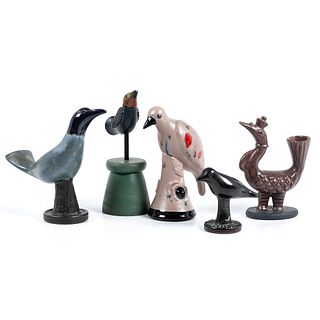 A Group of Glazed and Molded Ceramic Bird Figures by James Seagreaves (American, 1913-1997)