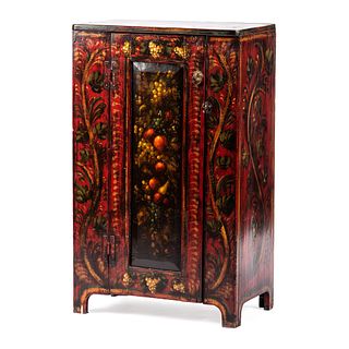 A Paint Decorated Cabinet by Peter Ompir