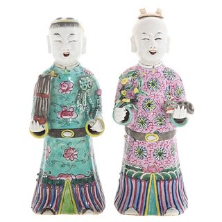 Two Chinese Export Famille Rose Figures