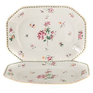 Pair Chinese Export Famille Rose Small Platters