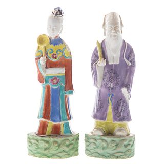 Two Chinese Porcelain Immortal Figures
