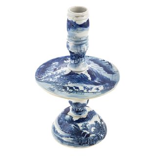 Chinese Export Blue/White Candlestick