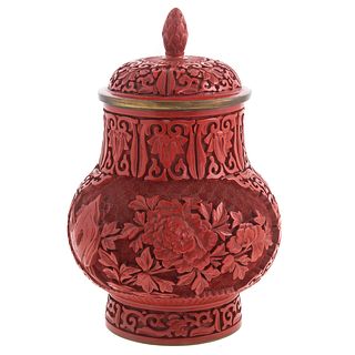 Chinese Cinnabar Lacquer Jar