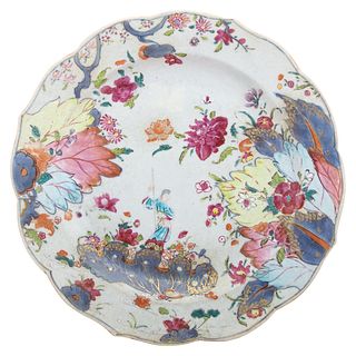 Chinese Export Tobacco Leaf Plate