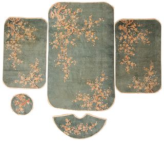 Set of five Antique chinese rugs