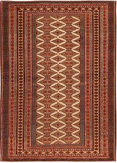 Very fine Vintage Persian Turkman , 4 ft x 5 ft 7 in ( 1.22 m x 1.70 m )