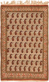 Vintage Persian Qum , 4 ft 5 in x 6 ft 10 in ( 1.35 m x 2.08 m )