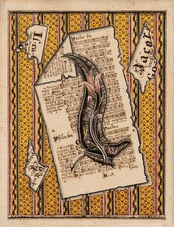 Dutch School, Late 18th Century      Trompe l'Oeil Collage of a Psalm Page and Fragments