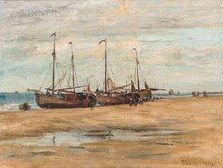 Francis Henry Richardson (American, 1859-1934)      Fishing Ketches on the Beach