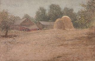 John Ferguson Weir (American, 1841-1926)      Summer Haystacks