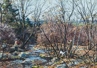 Aiden Lassell Ripley (American, 1896-1969)      Hunting by a Stream