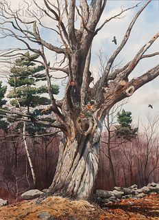 Loring W. Coleman, Jr. (American, 1918-2015)      Among Bare Maple Boughs