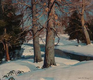 Emile Albert Gruppé (American, 1896-1978)      Winter Stream