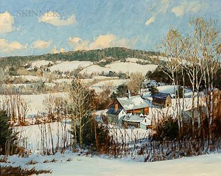 David Bareford (American, b. 1947)      New England Farm Landscape in Snow