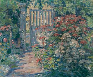Frank Townsend Hutchens (American, 1869-1937)      Village Garden Gate