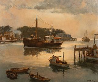 Harry Russell Ballinger (American, 1892-1993)      Trawler Making Port