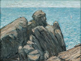Charles Demuth (American, 1883-1935)      Rocks and Sea (Coastal Scene)