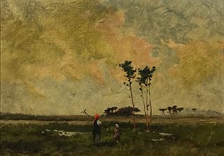 Antal Neogrady (Hungarian, 1861-1942)      Figures in a Field