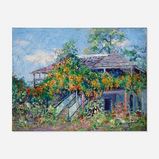 Isabelle Ferry, Cottage with Flowering Vines