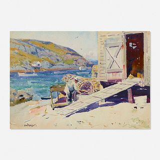 Sears Gallagher, Lobster Shack with Traps, Monhegan