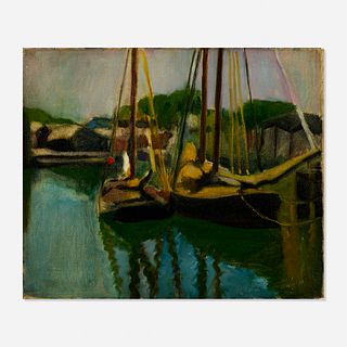 Myron Lechay, Two Luggers at Wharf