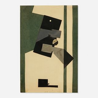 Gertrude Greene, Collage in Green, White and Black