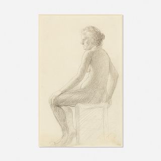 Frank Duveneck, Side View, Seated Nude