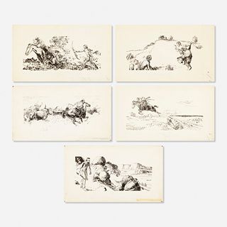 Herbert Morton Stoops, five works (Longhorn Cowboy)