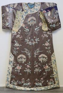 Mounted Embroidered Silk Kimono.