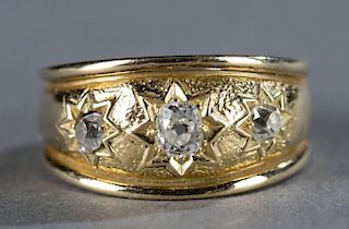 1870's - 1880's 1.0tcw three stone diamond ring.