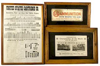 Group of Framed U.S. Cartridge Co. Advertisements 