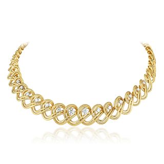 Cartier Vintage Diamond Swirl Necklace