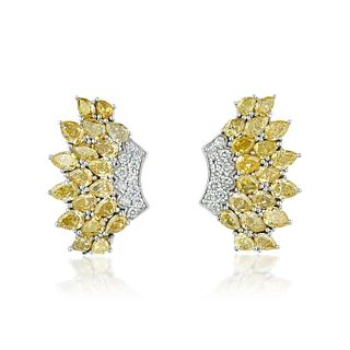 Colored Diamond Cluster Earrings
