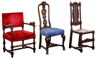 Continental Carved Wood Chair Assortment