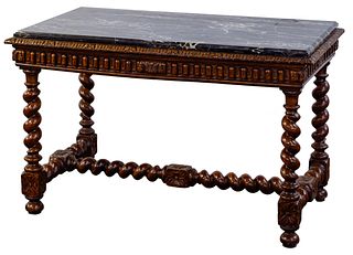English Jacobean Style Oak Library Table