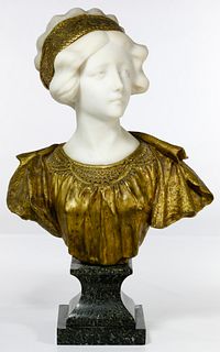(After) Affortunato Gory (French, 1895-1925) Marble and Bronze Bust