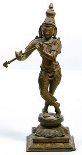 Indian Krishna Bronze Statue