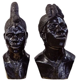 Darios Chikumbirke (Zimbabwean, 20th Century) Carved Stone Shona Busts