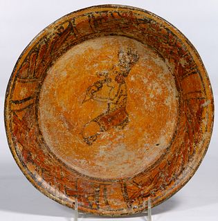 Pre-Columbian Mayan Painted Shallow Bowl