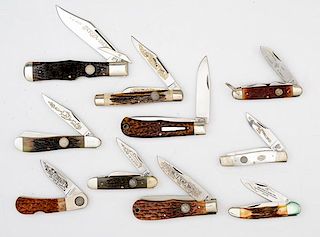 Group of Stag Handled National Knife Collectors Association Knives 