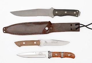 Ohio Knife Maker Jimmy Downs Custom Made Knives, Lot of Three 