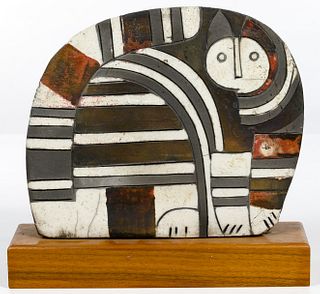 Doug Delind (American, b.1947) Ceramic Plaque