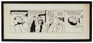 Chester Gould (American, 1900-1985) 'Dick Tracy' Ink on Paper Comic Strip
