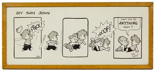 Bill Hoest (American, 1926-1988) 'My Son John' Ink and Acetate on Paper Comic Strip