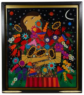 Chris Roberts-Antieau (American, b.1950) 'Flowers and Stars' Tapestry