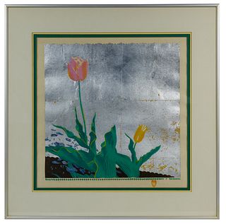 Gustave Baumann (German, 1881-1971) 'Tulips' Woodblock Print